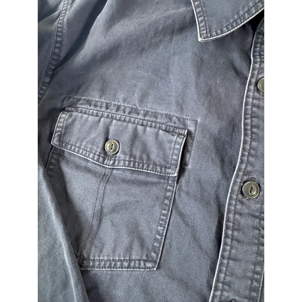 Levis Mens XXL Navy Blue Military Utility Button Up Shirt Epaulets Cotton
